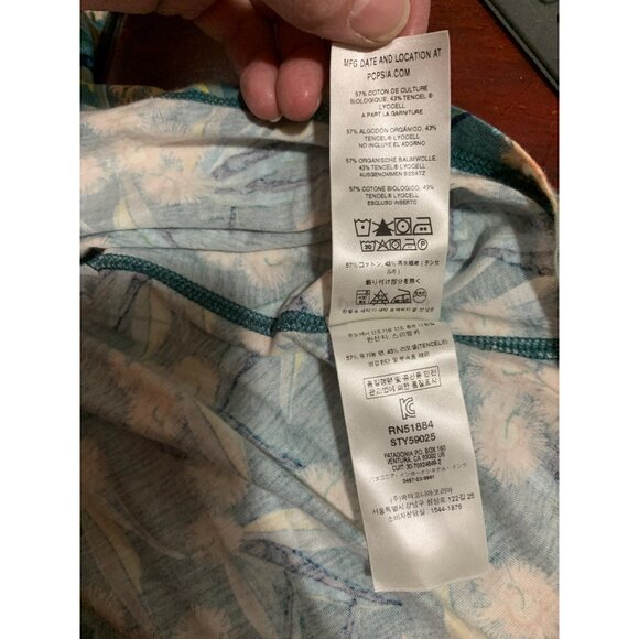 Patagonia Edisto Womans L Dress Las Flores: Tasmanian Teal - Picture 4 of 7